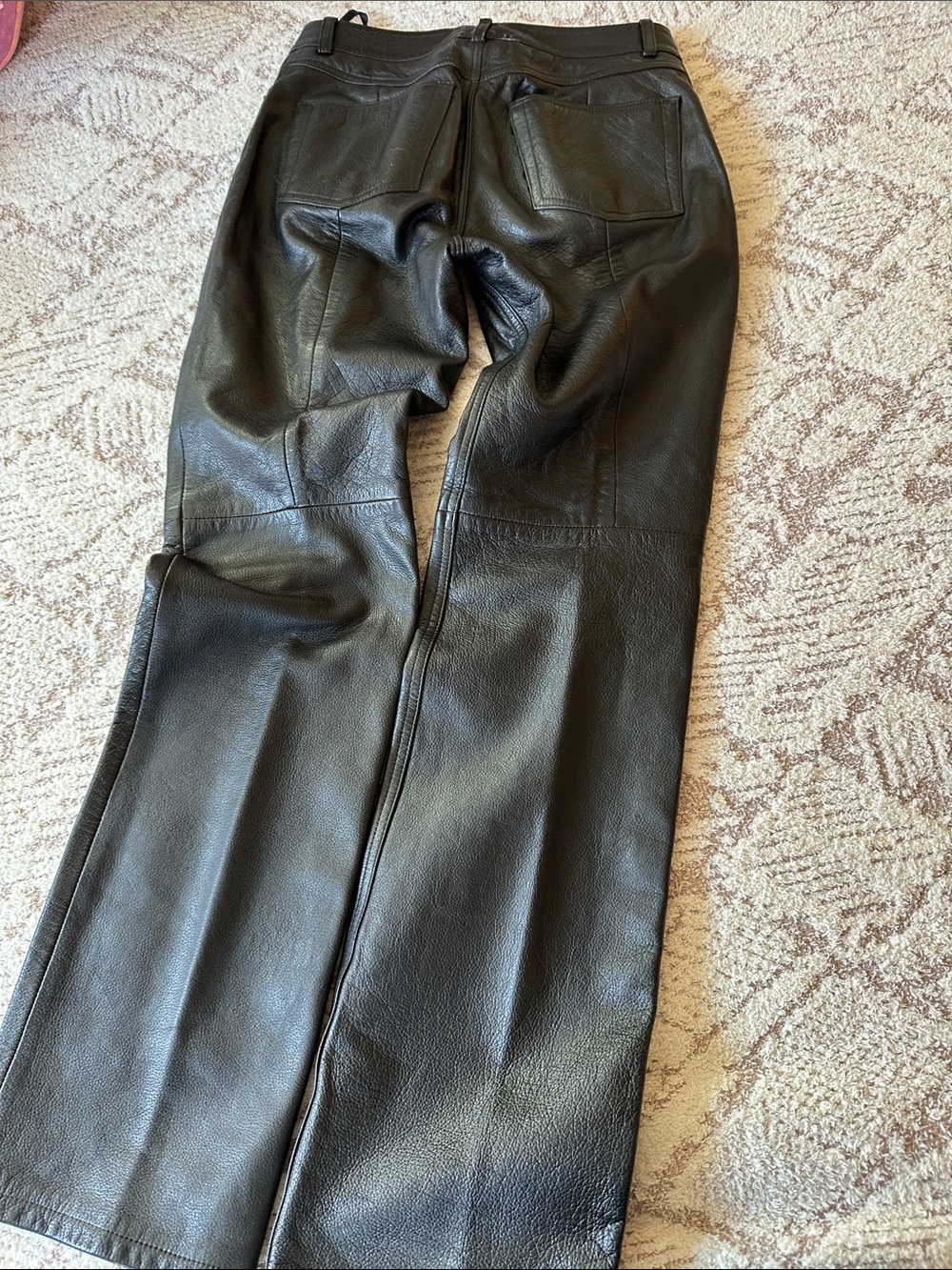 Vintage Co-operative 100% Leather Straight Leg Pants Size 6 Black Lined - Picture 14 of 17